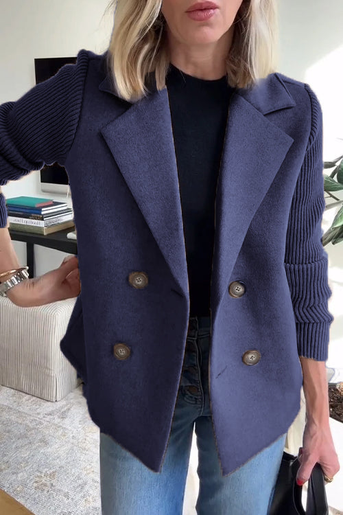Amelia™ | Stylish Blazer with Knitted Sleeves