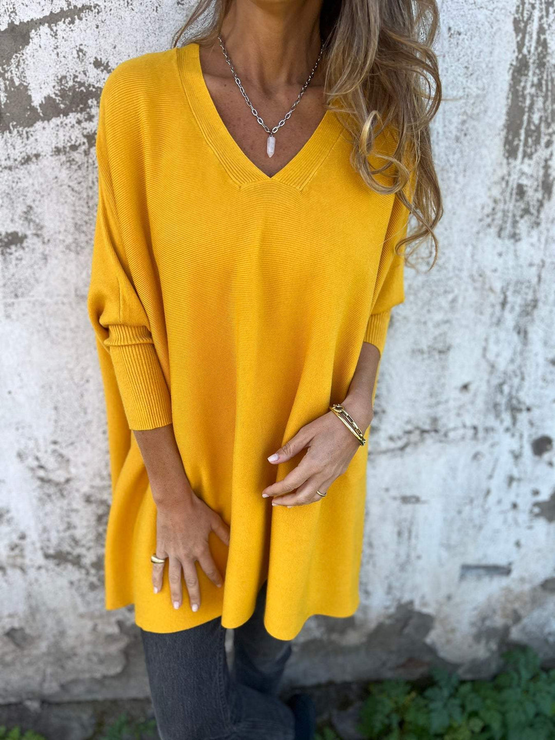 Grace™ - Comfortable V-neck Long Sleeve Sweater