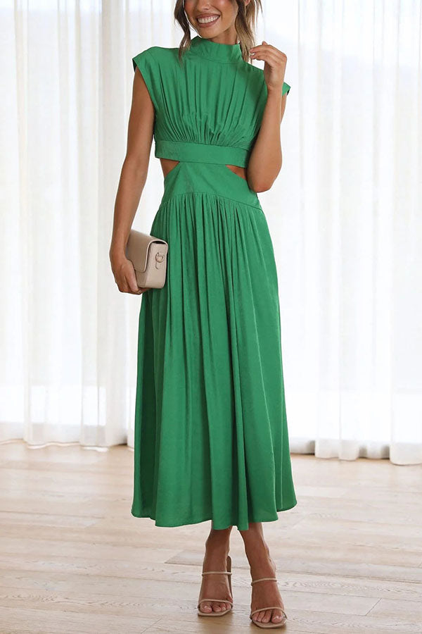 Quincy | Midi Dress with Cut-Out and Pockets