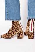 WIDE HEEL ANIMAL PRINT ANKLE BOOTS