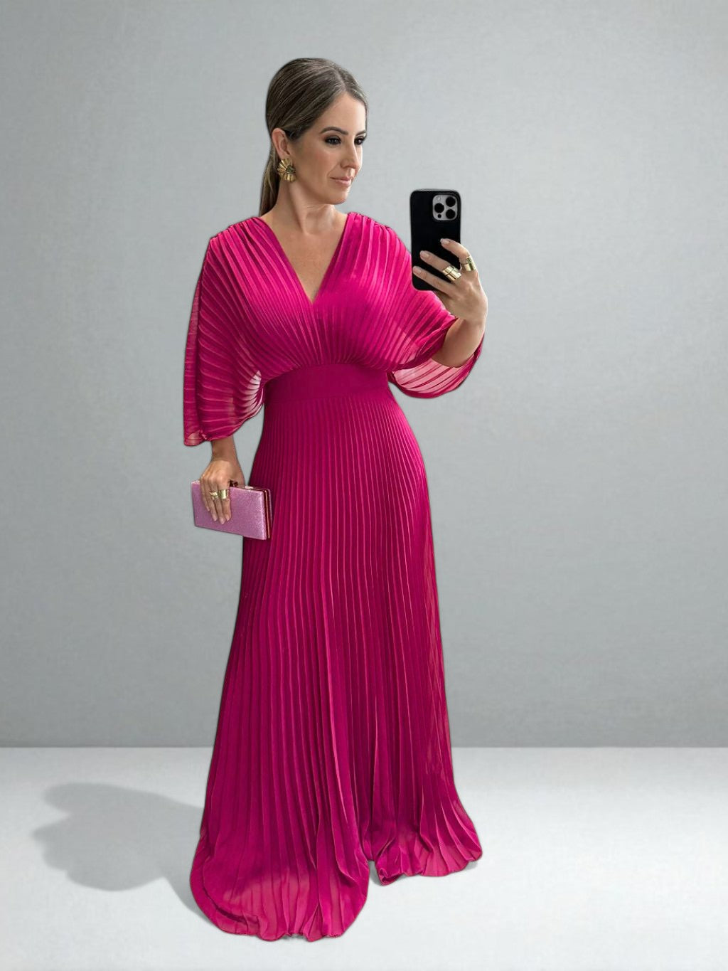 The Amara Pleated Maxi Dress