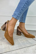 LEOPARD PRINT HEEL SLINGBACK PUMPS