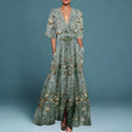 Hazel - V-Neck Floral Maxi Dress