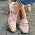 LOAFERS WITH WIDE HEEL SHINY