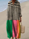 Felicia - Colorful Stripe Art Print Dress