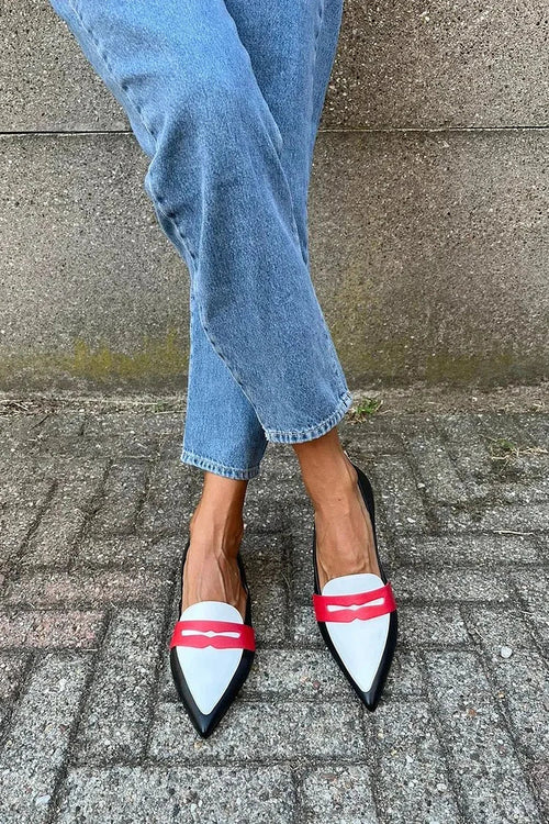 BICOLORED POINTED SLIPPERS