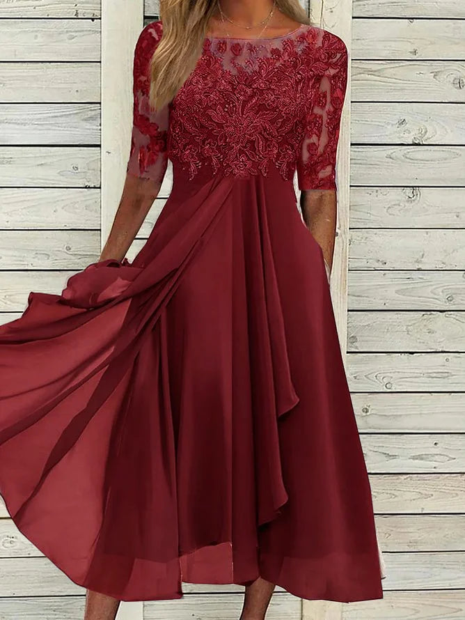 Puck™ | Elegant Lace Midi Dress