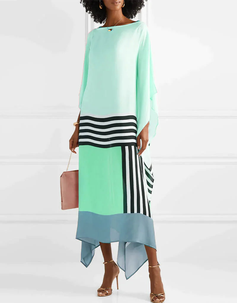 Xyrelvyn – Elegant Colorblock Maxi Dress