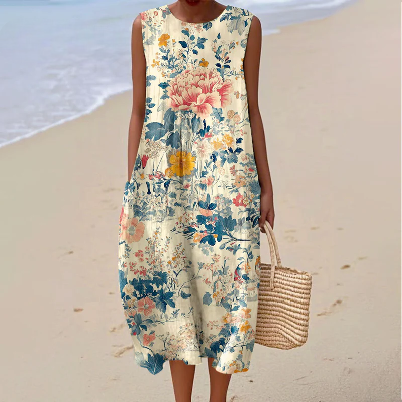 Katrina - Summer Dress with Vintage Floral Pattern
