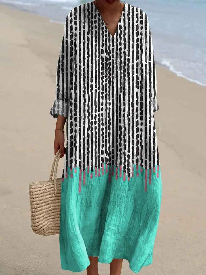 Felicia - Colorful Stripe Art Print Dress