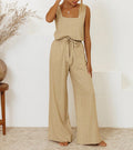 Milena - Minimalist Top and Wide-Leg Pants Set