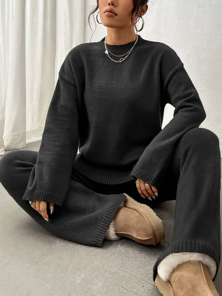 Lily™ - Warm Ribbed Casual Pantsuit