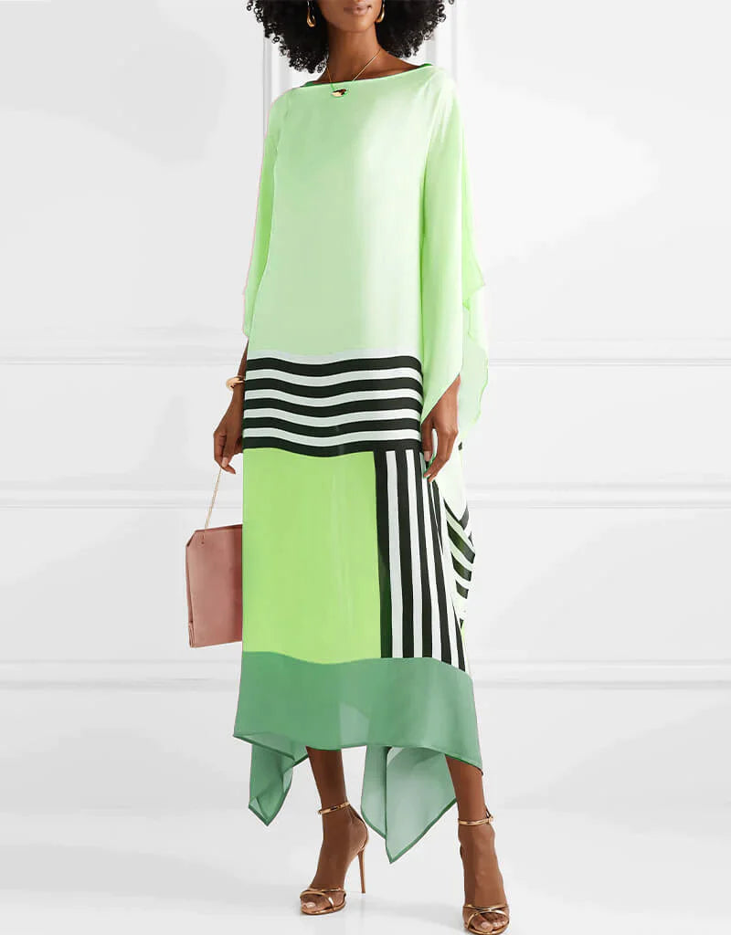 Xyrelvyn – Elegant Colorblock Maxi Dress