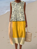 Leah | Midi Dress with Polka Dot Block