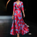 Zoe - Classic Floral V-Neck Maxi Dress