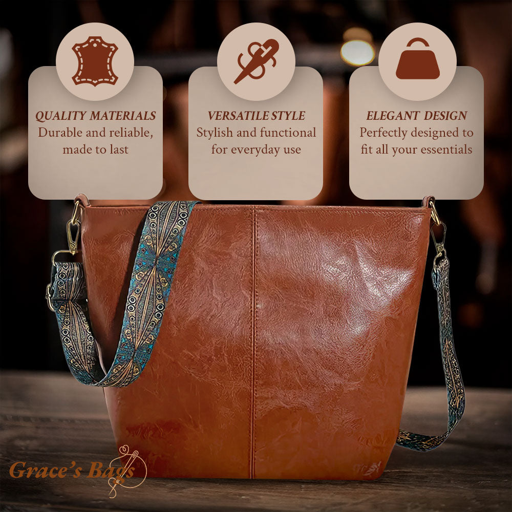 Charming Vintage Leather Bag with Shoulder Strap | Tamar's Vintage Charm
