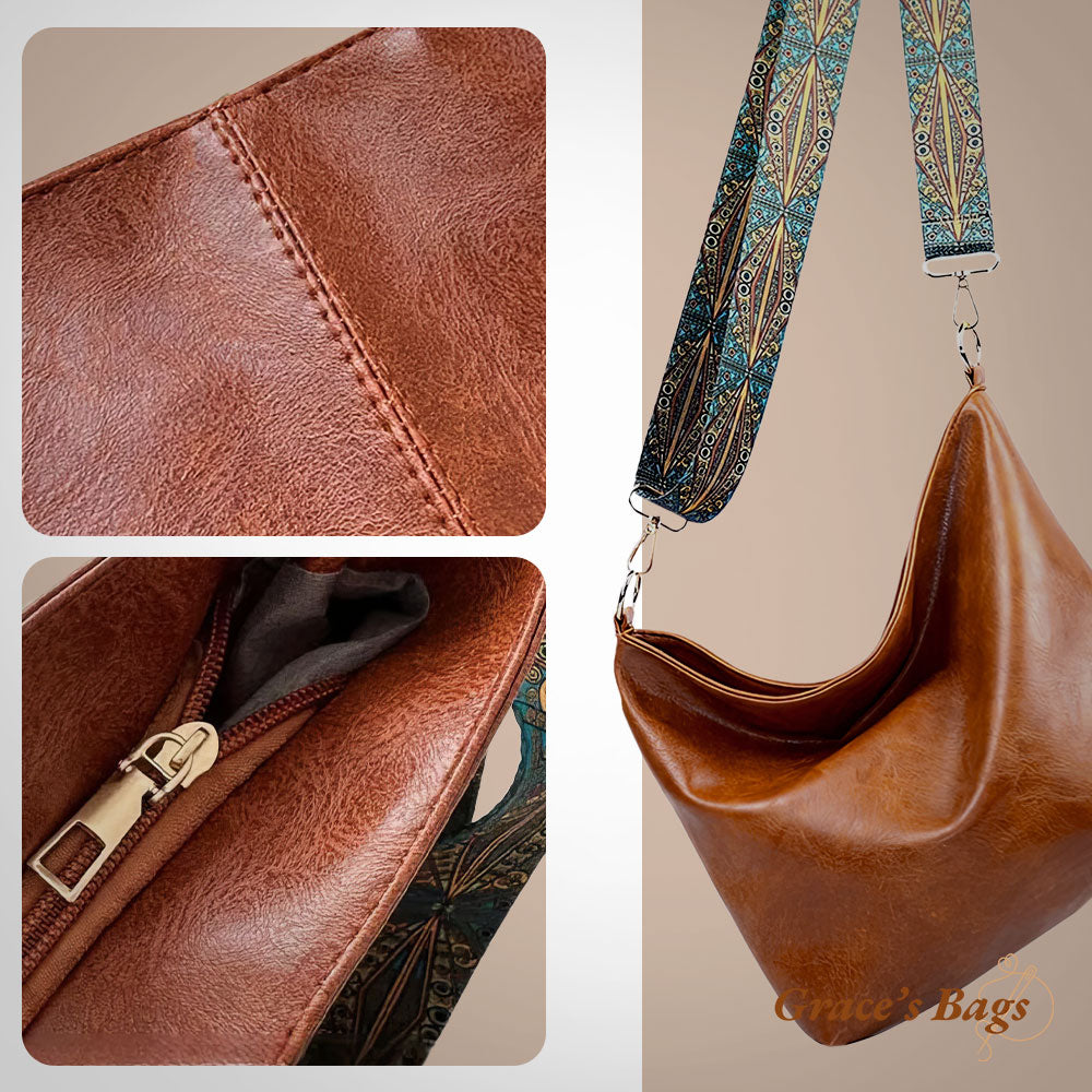 Charming Vintage Leather Bag with Shoulder Strap | Tamar's Vintage Charm