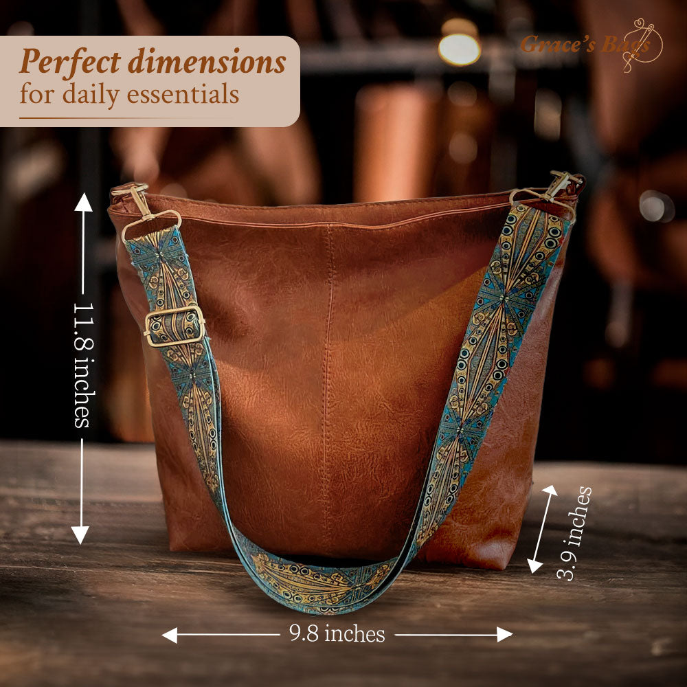 Charming Vintage Leather Bag with Shoulder Strap | Tamar's Vintage Charm