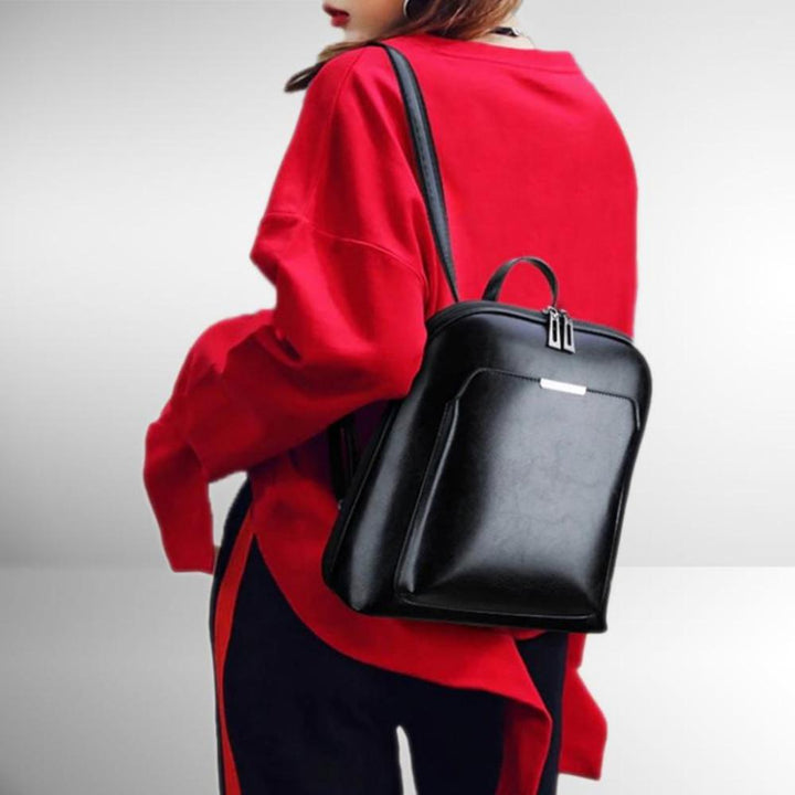 Classic Double Zipper Backpack - Elegant Design