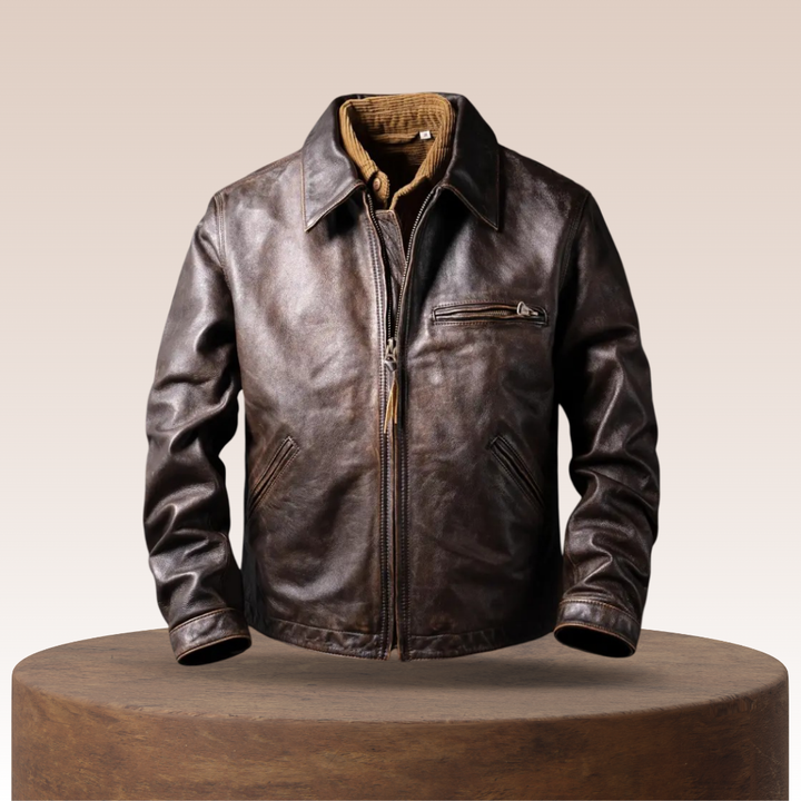 Magnus | Men's Dark Brown Jacket in Classic Leather Style