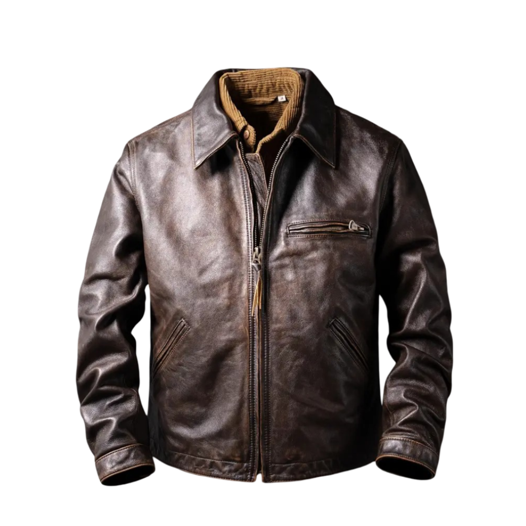Magnus | Men's Dark Brown Jacket in Classic Leather Style