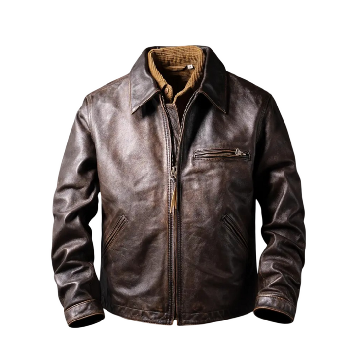 Magnus | Men's Dark Brown Jacket in Classic Leather Style
