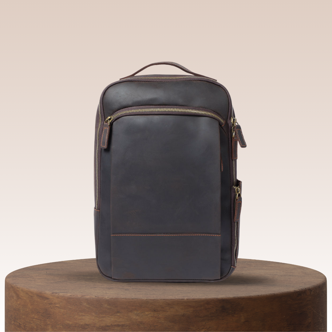 Bogen - Leather Laptop Bag in Backpack Form