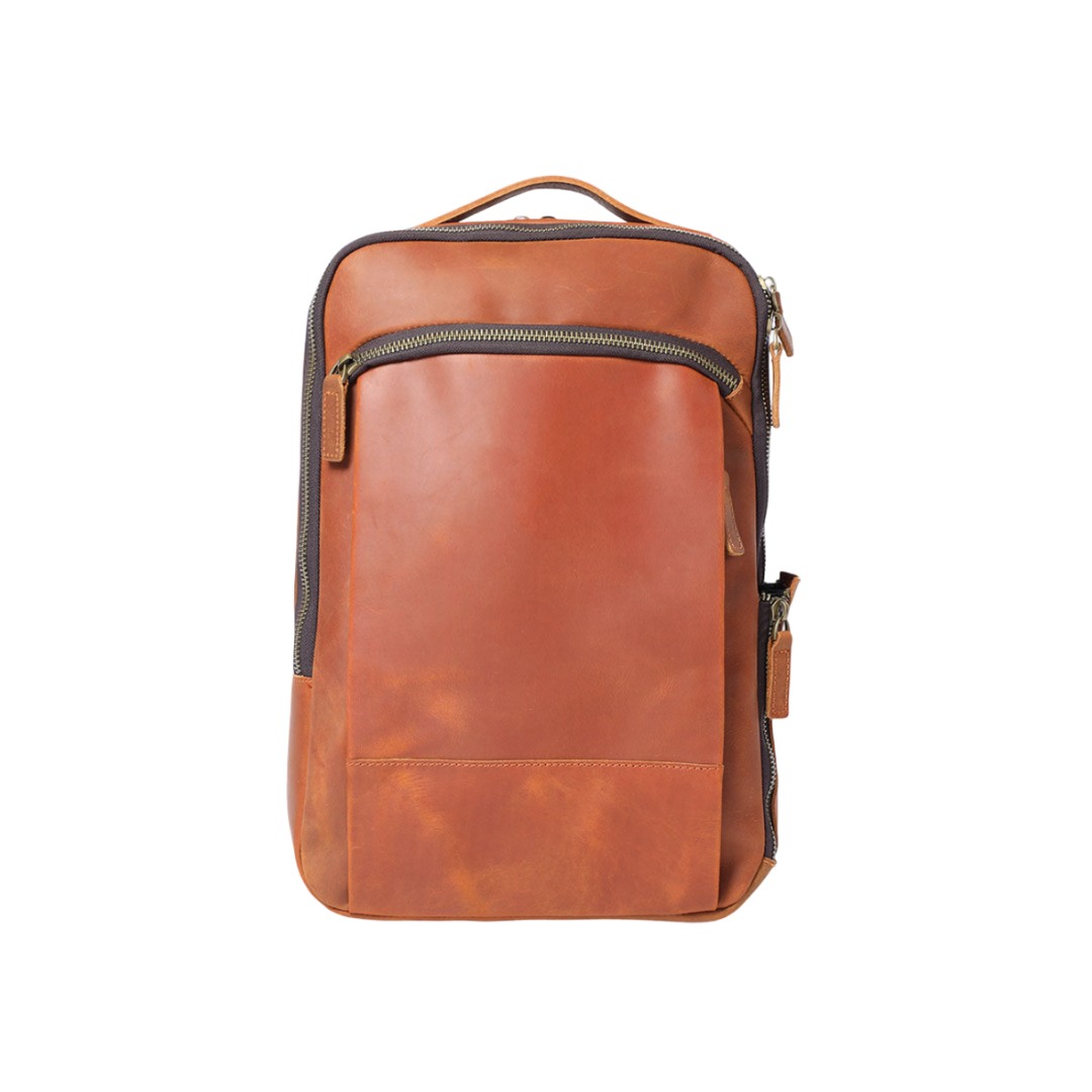 Bogen - Leather Laptop Bag in Backpack Form