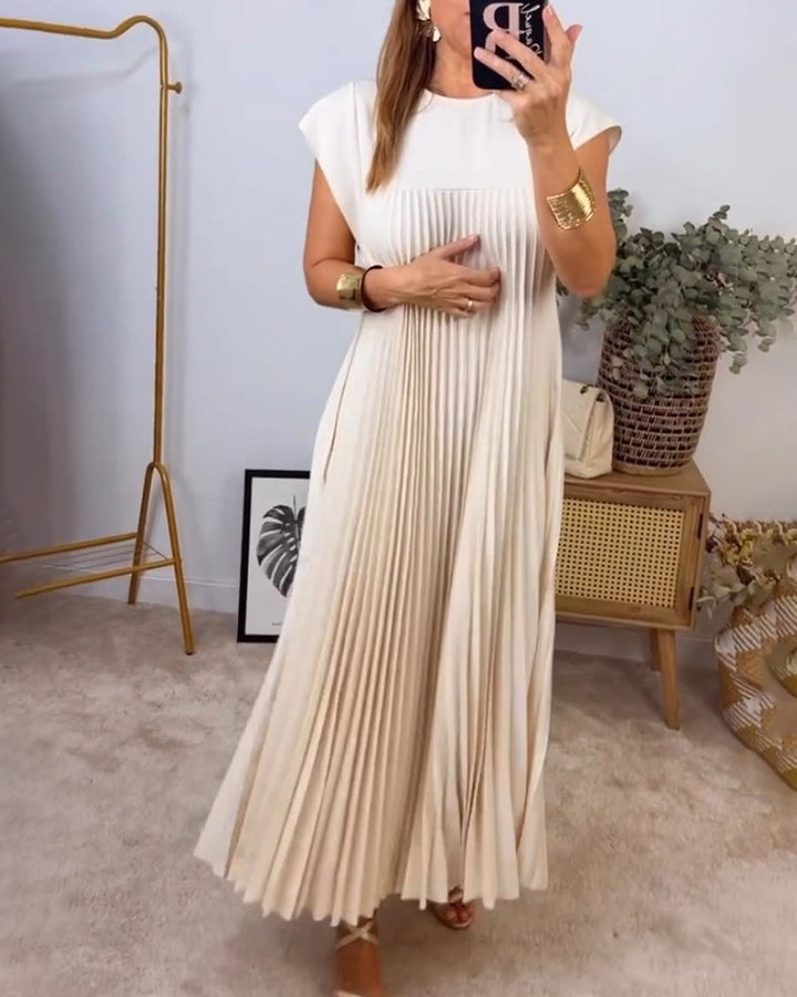 Sophia - Elegant Spliced Pleated Maxi Dress