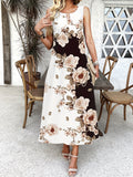 Indigo - Boho Chic Floral V-Neck Maxi Dress