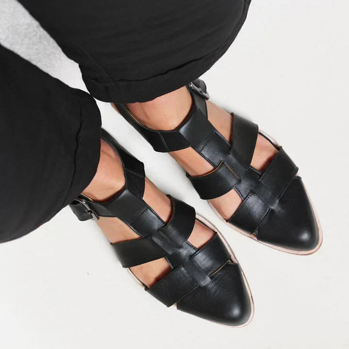 WOVEN POINTED SANDALS