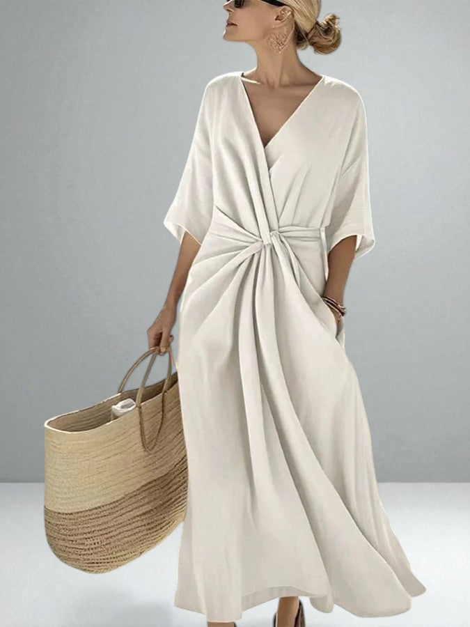 The Elara Twist Maxi Dress