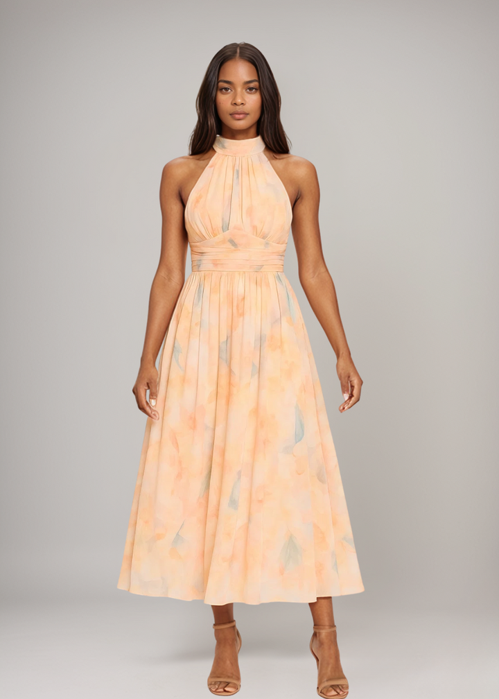 Antonella | Elegant Halter Neck Maxi Dress