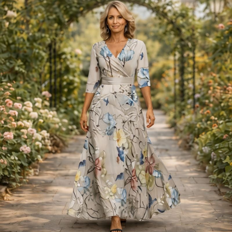 Fleur™ | Elegant Flower Dress with V-neck