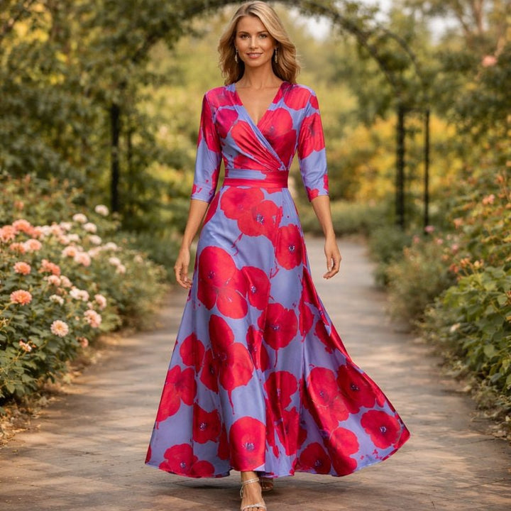 Fleur™ | Elegant Flower Dress with V-neck