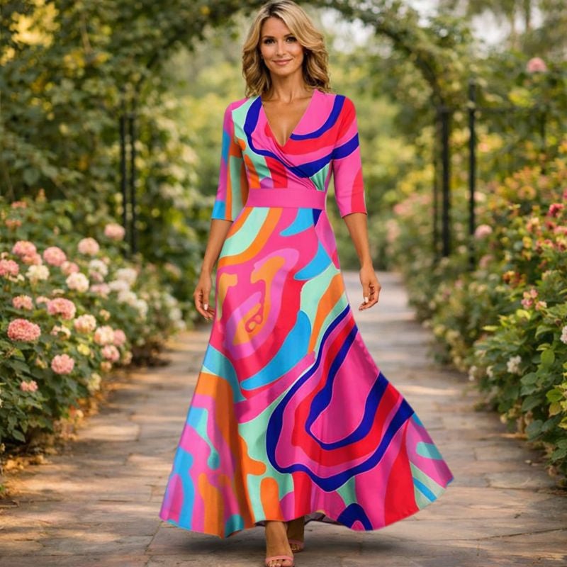 Fleur™ | Elegant Flower Dress with V-neck