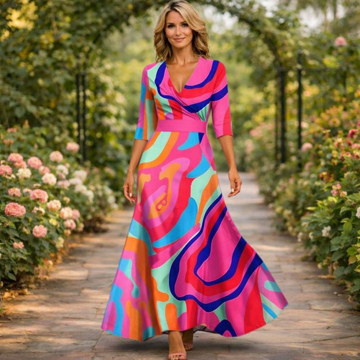 Fleur™ | Elegant Flower Dress with V-neck