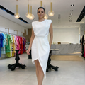 Alessia™ | Elegant dress with structured asymmetric line