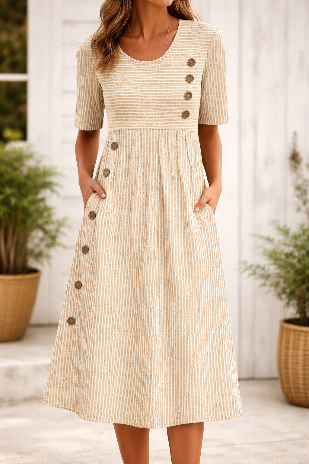 Vittoria™ | Timeless striped midi dress