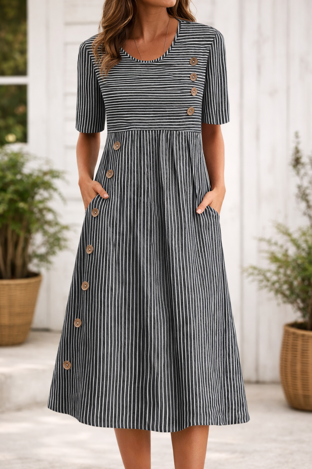 Vittoria™ | Timeless striped midi dress