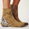 WILD COUNTRY BOOTS WITH ANIMAL PRINT DETAILS