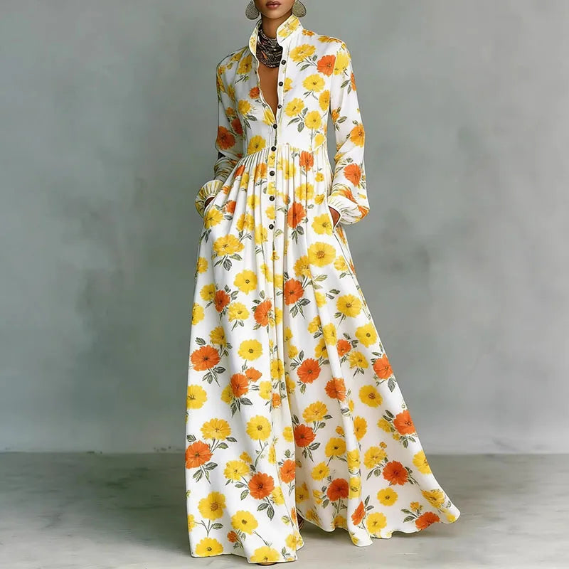 Sienna – Floral Button Maxi Dress