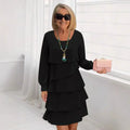 Margaret | Elegant Comfort Ruffle Dress Long Sleeve