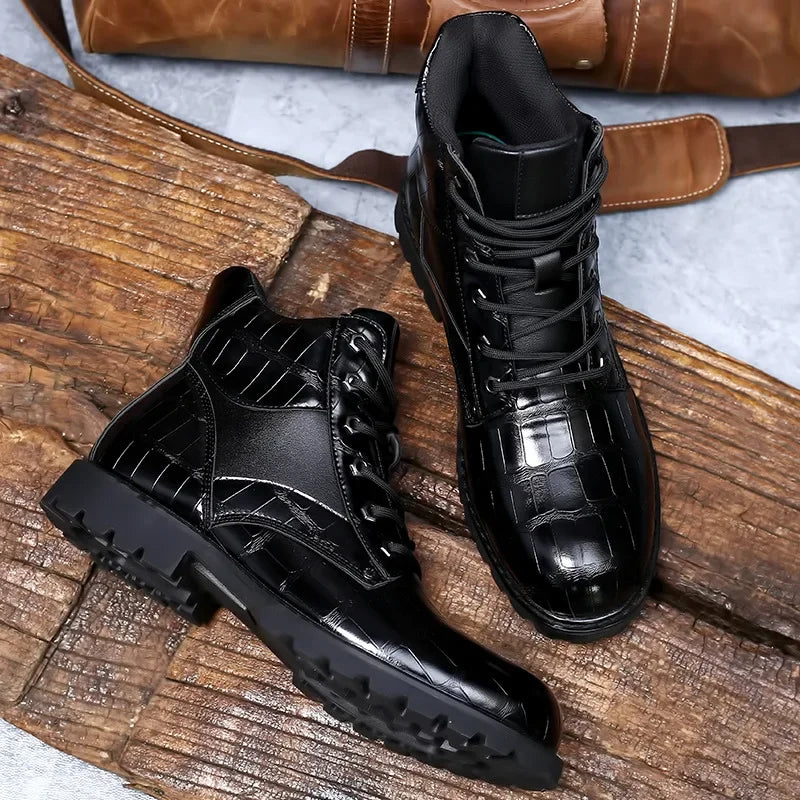Isaac™ - Stylish Crocodile Chelsea Boots