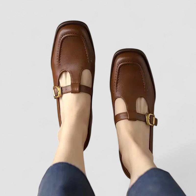 Elizabeth - Orthopedic Leather Shoes with T-Strap Mary Jane
