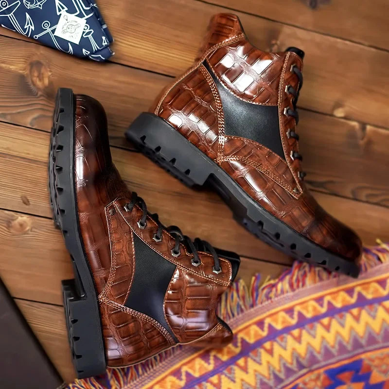 Isaac™ - Stylish Crocodile Chelsea Boots