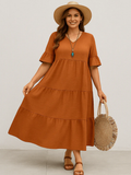Sadie | Elegant V-Neck Tummy Covering Dress