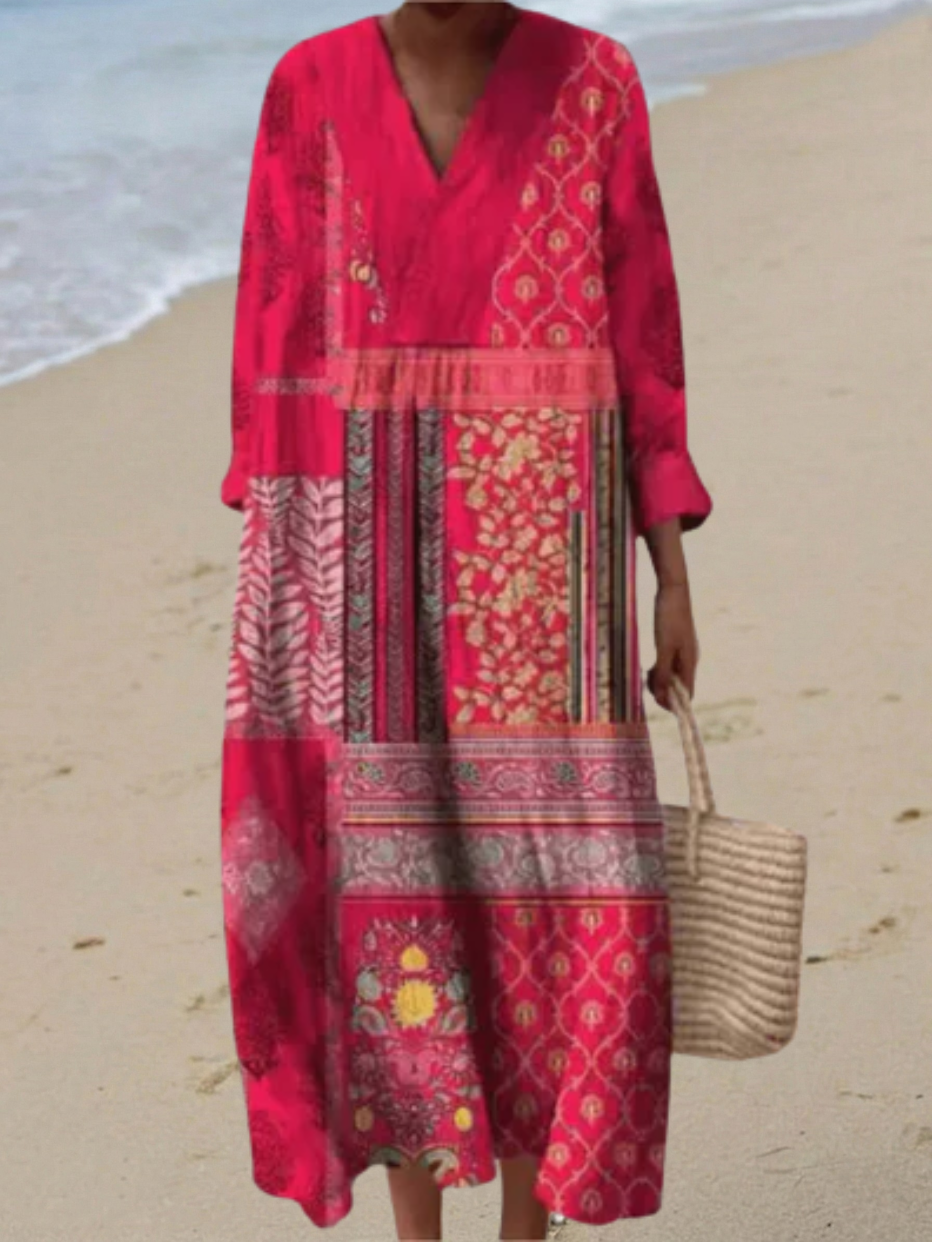 Michelle - Print Boho-Inspired Summer Dress