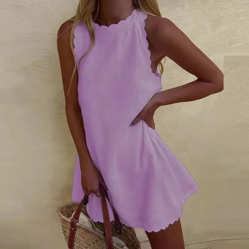 Nathalie | Ruffled Sleeveless Dress