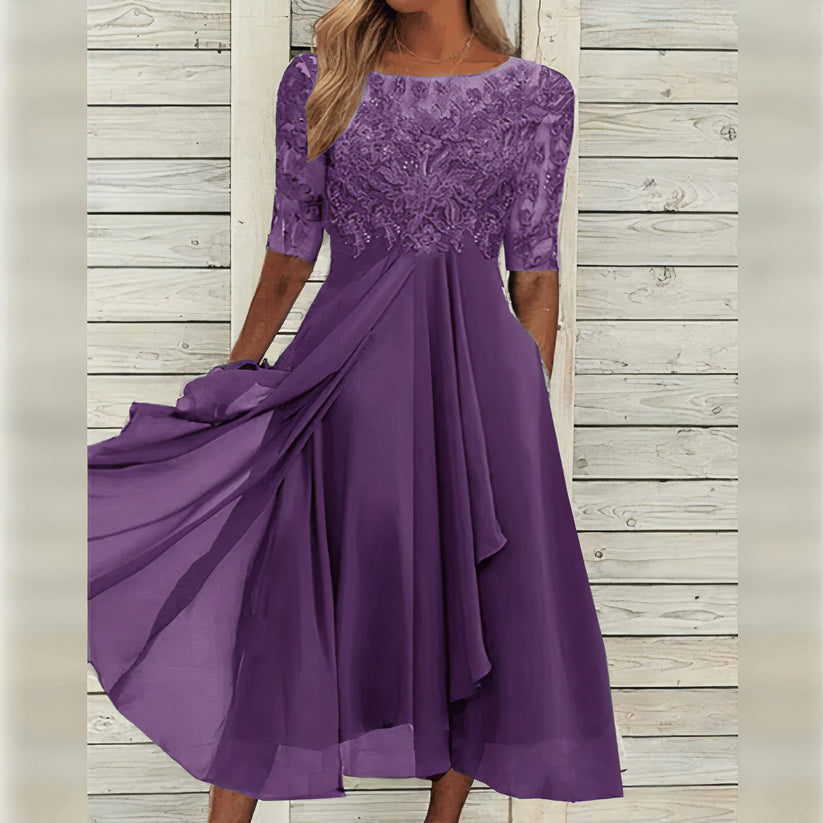 Puck™ | Elegant Lace Midi Dress